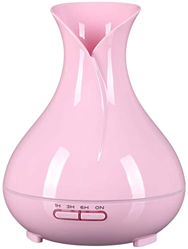 SIXTOL Vulcan Aroma Diffusor pink Holz 350ml | Ultraschall-Luftbefeuchter | Zur Luftbefeuchtung und Durchduftung von Zuhause, Schlafzimmer, Büro | Aromatherapie | Für ätherische Öle von SIXTOL