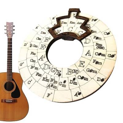 SKUDA Wooden Melody Tool, Tedious of Fifths Wheel Guitar Learning Tool, Guitar Chord Chart Expand Your Playing Ability, Music Theory Educational Tool for Guitar, Ukulele, Piano, Bass von SKUDA