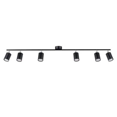 SOLLUX lighting LEMMI 6L Ceiling Lamp – Deckenleuchte Wohnzimmer – 6-Glühbirnen – Schlafzimmerlampe Decke – Glühbirne nicht enthalten – GU10-Fassung – Schwarz – 135x24x20cm von SOLLUX lighting