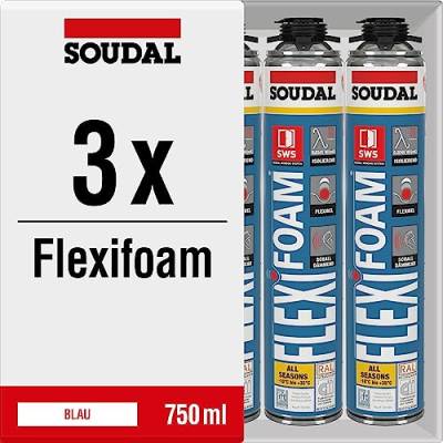 Soudal Flexifoam Pistolenschaum/Flexischaum / 3 x 750 ml von Soudal