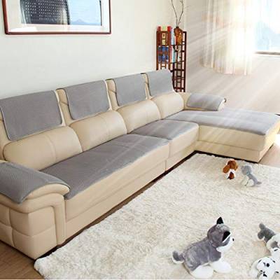 Sofabezug Für ledercouch, Multi-Size Rechteckige Möbel Protector Slipcover Für Haustiere, Kinder, Hunde - Sofa und Sessel-Grau 60x150cm(24x59inch) von SSOKCover