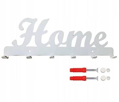 STALFORM Schlüsselhaken Home Weiß - 40 cm x 14 cm - Aufhänger aus Stahl - Schlüsselbrett - Haken zum Schrauben - Modern LOFT Design - Schlüsselhalter für Wandhaken Dekor von STALFORM