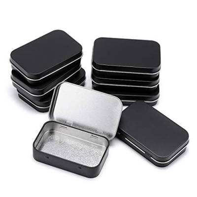 SUMTREE 8 Stück Metalldosen aus Metall mit Deckel Mini Aufbewahrungsbox Minibox Organizer für Zuhause Sügigkeiten und Kleinen Gegenständen(Schwarz Rechteckig) von SUMTREE
