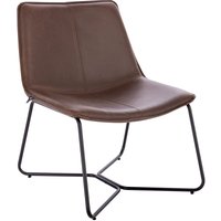 Ron Loungesessel Cocktailsessel Clubsessel ohne Armlehnen Metall-Gestell Leder-Optik Braun - Svita von SVITA