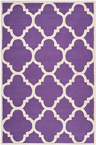 SAFAVIEH Modern Teppich für Wohnzimmer, Esszimmer, Schlafzimmer - Cambridge Collection, Kurzer Flor, Lila und Elfenbein, 183 X 274 cm von Safavieh
