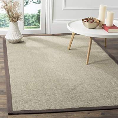 SAFAVIEH Naturfaser Teppich für Wohnzimmer, Esszimmer, Schlafzimmer - Natural Fiber Collection, Kurzer Flor, Taupe und Hellbraun, 122 X 183 cm von Safavieh