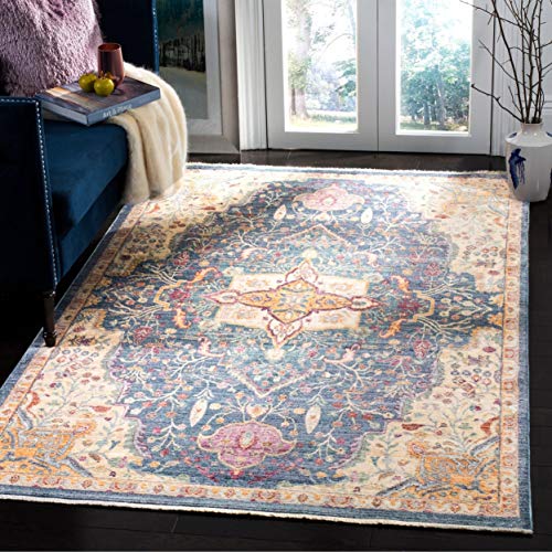 SAFAVIEH Traditionell Teppich für Wohnzimmer, Esszimmer, Schlafzimmer - Illusion Collection, Kurzer Flor, Blau und Lila, 152 X 244 cm von Safavieh