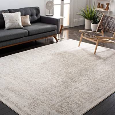 Safavieh Übergangs Teppich für Wohnzimmer, Esszimmer, Schlafzimmer - Evoke Collection, Kurzer Flor, Elfenbein und Taupe, 160 x 230 cm von Safavieh