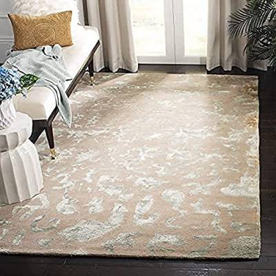 SAFAVIEH Zeitgenössische Teppich für Wohnzimmer, Esszimmer, Schlafzimmer - Soho Collection, Kurzer Flor, Taupe und Hellblau, 183 X 274 cm von Safavieh