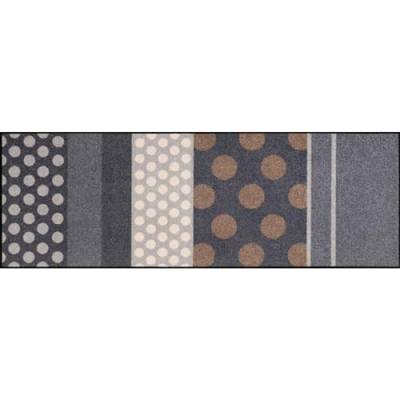 Salonloewe Fußmatte waschbar Glamour Dots grau 60x180 cm Sauberlaufmatte Wohn-Teppich Läufer Design-Muster von Salonloewe