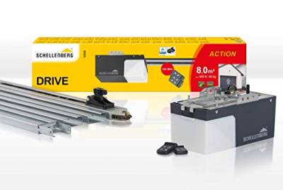 Schellenberg 60920 Garagentorantrieb Drive Action mit 2X 433 MHz Handsender, max. Torfläche 8 m², automatische Endlageneinstellung von Schellenberg