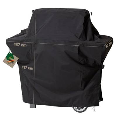 Mehr Garten Grillabdeckung wetterfest Trapezform, 137x62x117 cm, schwarz, Oxford 600D Gewebe, Gasgrill Abdeckung wasserdicht und UV-beständig, Grill Abdeckhaube von Mehr Garten