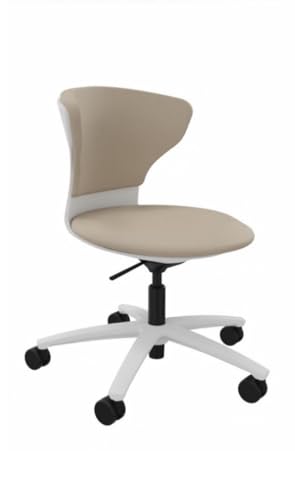 Sedus, Turn Around, tu-180, Bürostuhl, ergonomisch, klein, kompakt, für Büro/Praxis/Empfangsbereich/Home-Office, Nova Stoffbezug (Weißes Gestell, Beige) von Sedus