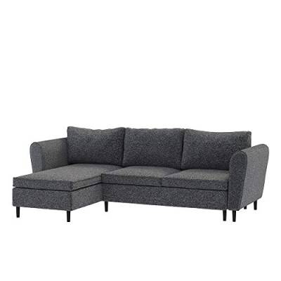 Selsey Merith - Ecksofa - Couch mit Schlaffunktion, Melange-Stoffbezug wasserbeständig, inklusive Bettkasten, 248 cm breit (Melange Dunkelgrau) von Selsey