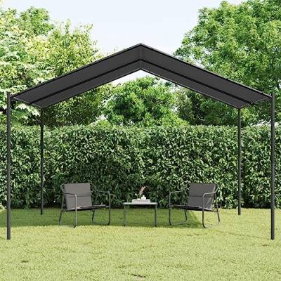 ShCuShan Gartenpavillon Anthrazit 4x3 m Stahl und Stoff Pergola Freistehend Sonnenschutz Garten von ShCuShan