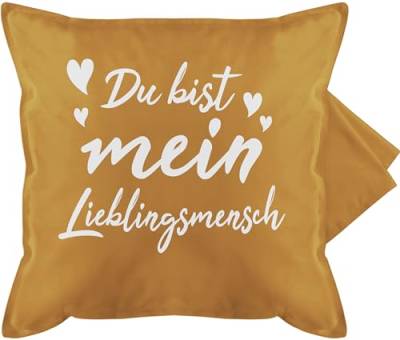 Shirtracer Kissenbezug - Valentinstag Partner Kissen Ideen - Du bist Mein Lieblingsmensch - Herzmensch Herzens Mensch Geschenk Beste Freundin Geschenke Frauen Männer Kleine - 50 x 50 cm - Gelb von Shirtracer