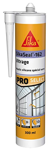 SIKA - SikaSeal-162 Verglasung, Weiß, Silikon-Dichtstoff für Verglasungsfugen, Veranden, Gewächshäuser und Fliesen, innen & außen, 300 ml von Sika