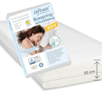 Softsan Extraweich Allergiker Matratzenbezug für Boxspring-Matratzen milbendicht Höhe 30 cm, Encasing zum Milbenschutz für Hausstauballergiker milbenkotdicht (90x200x30 cm) von Softsan