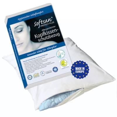 Softsan Protect Plus Kissenbezug milbendicht 40 x 60 cm, Encasing für Kopfkissen, Milbenschutz für Hausstauballergiker von Softsan