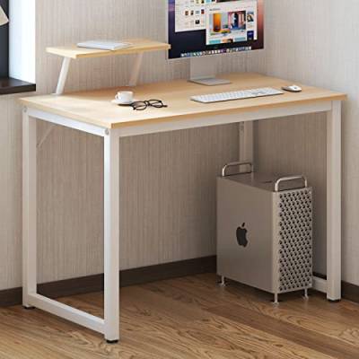 SogesHome Computertisch 100 cm Schreibtisch Arbeitstisch mit Speicherplatine Bürotisch für PC und Laptop aus Holz und Metall von SogesHome