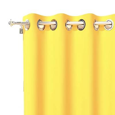 Soleil d'ockre, Uni-Vorhang mit knitterfreien Ösen, 135 x 250 cm, Alix Radiant Yellow von Soleil d'ocre
