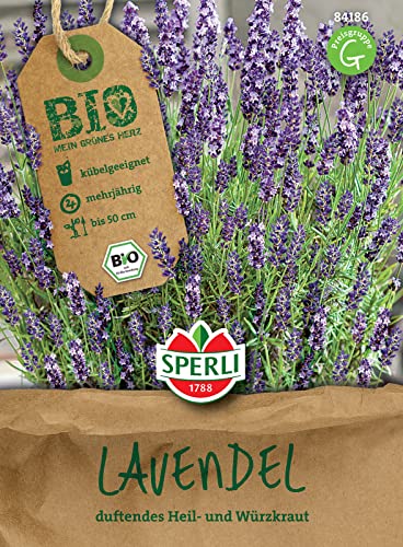 Sperli 84186 BIO Lavendel, mehrjährige beliebte Duftpflanze ist ein wahrer Anziehungspunkt für Schmetterlinge und Insekten von Sperli