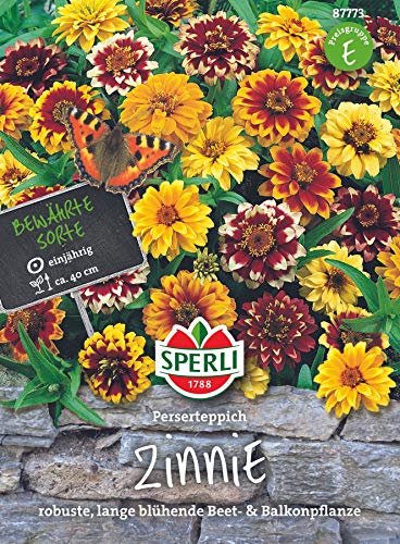 Sperli Blumensamen Zinnien Perserteppich Mischung, grün von Sperli