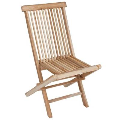 Spetebo Teak Holz Gartenstuhl Natur - 90 x 50 cm – Klappstuhl aus unbehandeltem Teakholz – zusammenklappbarer Holz Garten Stuhl Balkon Terrasse von Spetebo