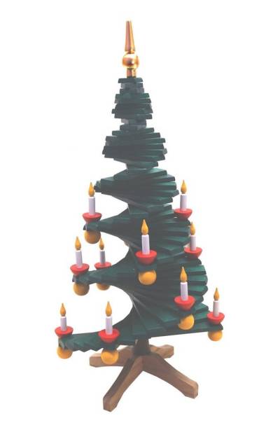 Spielwarenmacher Günther e.K. Weihnachtsfigur Tischschmuck Holzbaum mit Stufen HxBxT 33x15x15cm NEU, Christbaum mit Ständer und Kerzen, stufenförmig von Spielwarenmacher Günther e.K.
