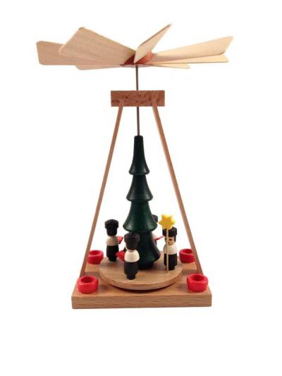 Spielwarenmacher Günther e.K. Weihnachtspyramide Miniatur Pyramide Kurrende HxBxT 14x10x10cm NEU, Kurrendefiguren mit Stern und Buch, als Wärmespiel verwendbar von Spielwarenmacher Günther e.K.