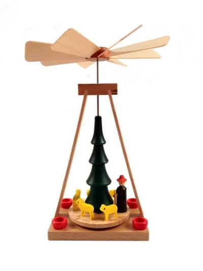 Spielwarenmacher Günther e.K. Weihnachtspyramide Miniatur Pyramide Schäfer HxBxT 14x10x10cm NEU, Schäfer mit Schafen, als Wärmespiel verwendbar von Spielwarenmacher Günther e.K.