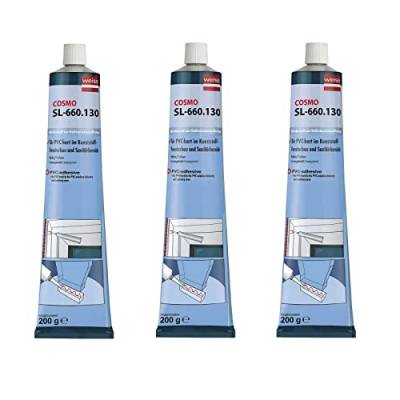 3x Cosmo PVC-Klebstoff transparent 200g Tube | PVC-Kleber | Kunststoffkleber | Spezialklebstoff für PVC | Kleber | 3 Stück von Stabilo Befestigungstechnik