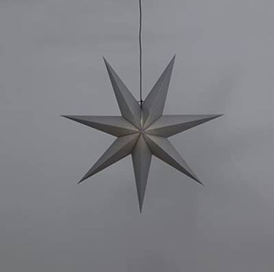 Weihnachtsstern Ozen von Star Trading, 3D Papierstern Weihnachten in Grau, Dekostern zum Aufhängen mit Kabel, E14 Fassung, Ø: 100 cm von Star