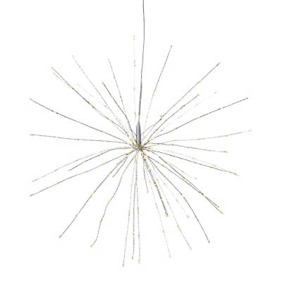 LED Weihnachtsdeko Firework von Star Trading, Hängedekoration Weihnachten in Silber, Feuerwerk warmweiß, mit Kabel, Ø: 45 cm von Star