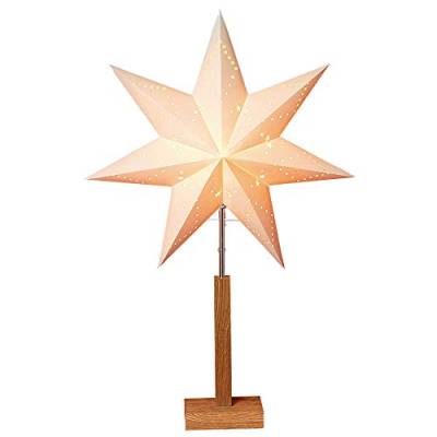 Star 232-01 Karo Stern auf Holzständer/Papier beige/Eiche 70 x 43 cm von Star