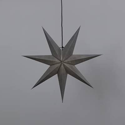 Weihnachtsstern Ozen von Star Trading, 3D Papierstern Weihnachten in Grau, Dekostern zum Aufhängen mit Kabel, E14 Fassung, Ø: 70 cm von Star