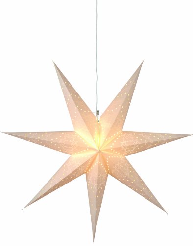 Weihnachtsstern Sensy von Star Trading, 3D Papierstern Weihnachten in Weiß, Dekostern zum Aufhängen mit Kabel, E14 Fassung, Ø: 100 cm von Star
