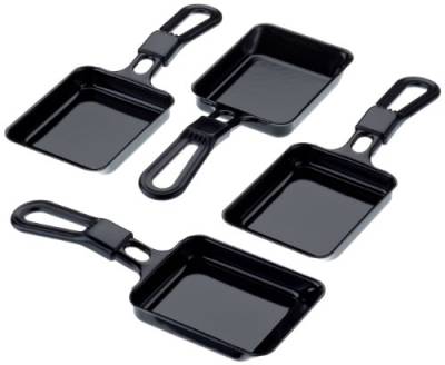 Steba emaillierte Raclette-Pfännchen zu RC 3, 4, 7, 8, Made in Germany, 4er Set von Steba