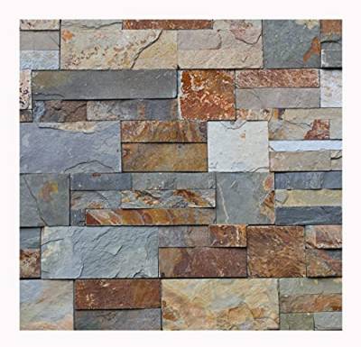 1 Muster W-009 Schiefer Wandverkleidung Naturstein Wandverblender Steinwand Wand Design Verblender Natural Stone Wall Cladding - Fliesen Lager Verkauf Stein-Mosaik Herne NRW von Stein-mosaik