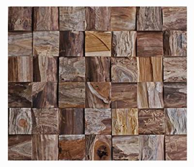 HO-013-1 Teakholz Modul Wandverkleidung Holz Wandverblender Wanddekoration Wand-Design Wall Wood Panel - Fliesen Lager Verkauf Stein-Mosaik Herne NRW von Stein-mosaik