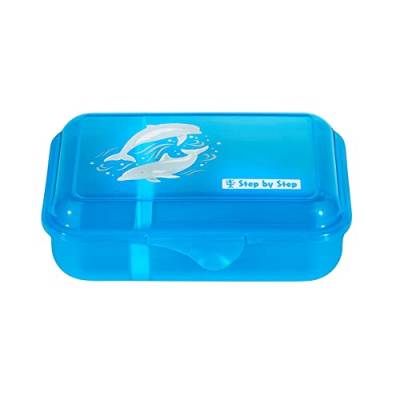 Step by Step Lunchbox „Dolphin Pippa“, mit Trennwand und Klickverschluss, spülmaschinenfest, BPA-frei, für Schule und Kindergarten, 0,9L, blau von Step by Step