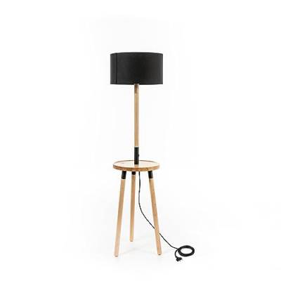 Stones Stehlampe mit Ablage Modern 40x40x135 cm Faggio/Nero von Stones