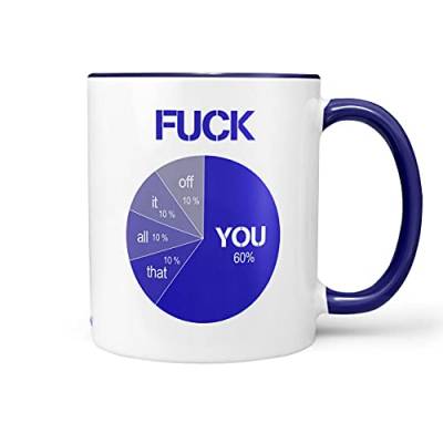 Sunnywall® Tasse Kaffee Fuck you off it all that Tasse Lieblingstasse Geburtstags-Tasse Geschenk-Tasse inkl. Geschenkkarte (Blau, Tasse) von Sunnywall