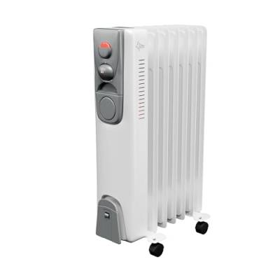 SUNTEC Ölradiator Heat Safe 1500 | elektrische Heizung mit Thermostat | max 1500 Watt | energiesparend und allergikerfreundlich mit 3 Heizstufen und 7 Rippen für Räume bis 19 qm | mit mobilen Rollen von Suntec Wellness