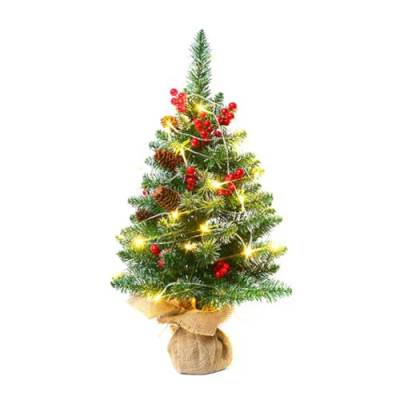 45cm Mini Weihnachtsbaum mit LEDs,Künstlicher Weihnachtsbaum Klein Mit Beleuchtung Tannenbaum Christbaum mit Kiefernzapfen DIY Tannenbaum Tisch Weihnachtsbaum für Weihnachtsdek Tischdeko Schaufenster von Surakey