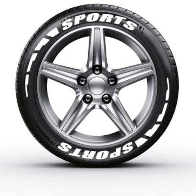 8-teiliges Reifen Sport Logo Emblem Streifen, Auto Reifen Buchstaben PVC Gummi Aufkleber, Autoreifen Aufkleber Sport Buchstabe Reflektierende Aufkleber für Autofelgen, Reifen Felge Sicherheit Zubehör von Surakey