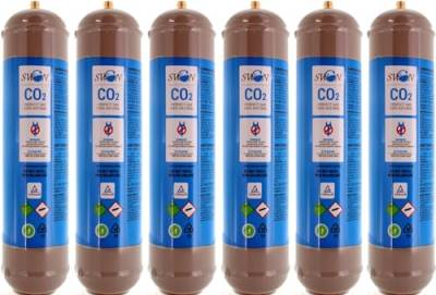 Swan 6 Glasflaschen CO2 USA und Getta 600 Gramm E290 Lebensmittel für Wassergasatoren und Kühler Anschluss 11 x 1 von Swan