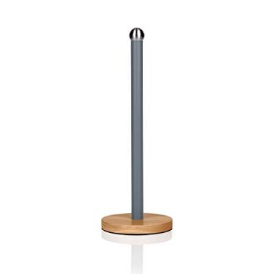 Swan Nordic Scandi Handtuchhalter/Küchenrollenhalter mit rutschfestem Holzboden, Kieferngrün, Stahl, Schiefer, Grau, für 1 Papier von Swan