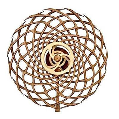 Syfinee Kinetic Energy Rotierende Windmühle aus Holz Schnitzerei Wandornamente, Infinity kinetische 3D Kunst Wandbehang Drehbare Windmühle für Wohnzimmer Büro Dekoration von Syfinee