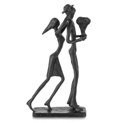 Sziqiqi Eisen Geschenke für 6. Jahrestag - Paar Liebe Skulptur Eisen Jahrestag Geschenk für Paar Sie Freundin Frau Ihm Schwarz Statue Metall Figuren für Home Decor Hochzeit Weihnachten Geburtstag von Sziqiqi